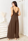 Soft Rayon Spaghetti Strap Tied Wide Leg Jumpsuit - 3 Color Options