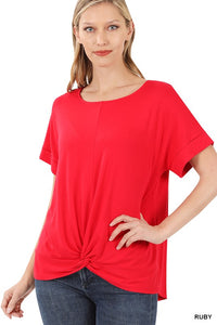 Zenana Front Knot Top - 5 color options