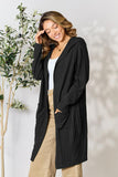 Ribbed Open Front Long Sleeve Cardigan With Pockets - 5 Color Options