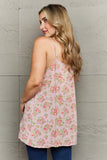 Hang Loose Tulip Hem Cami Top in Mauve Floral