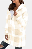 Double Take Plaid Long Sleeve Hooded Coat