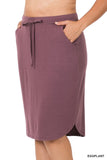 PLUS SELF TIE TULIP HEM SKIRT WITH SIDE POCKETS