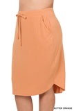 PLUS SELF TIE TULIP HEM SKIRT WITH SIDE POCKETS