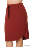 PLUS SELF TIE TULIP HEM SKIRT WITH SIDE POCKETS