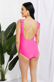 Float On Ruffle Faux Wrap One-Piece in Pink