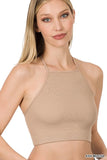 RIBBED SEAMLESS CROPPED CAMI TOP - 4 Colors