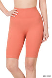 SEAMLESS RIBBED HIGH WAIST BIKER SHORTS - 3 Colors