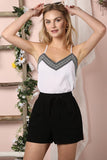 Trim Attached Camisole Top with Adjustable Straps