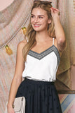 Trim Attached Camisole Top with Adjustable Straps