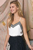 Trim Attached Camisole Top with Adjustable Straps