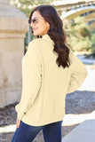 Ribbed Exposed Seam Mock Neck Knit Top - Multiple color options