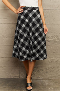 Wide Waistband Knee Length Skirt - 3 options