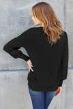 V-Neck Lantern Sleeve Blouse - multiple color options