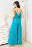 Soft Rayon Spaghetti Strap Tied Wide Leg Jumpsuit - 3 Color Options