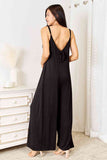 Soft Rayon Spaghetti Strap Tied Wide Leg Jumpsuit - 3 Color Options