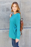 Round Neck Dropped Shoulder Top - multiple colors