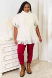 Turtle Neck Fringe Poncho