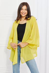 Just Breathe Chiffon Kimono in Yellow