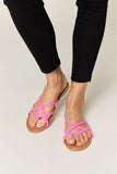 Crisscross Faux Leather Open Toe Sandals