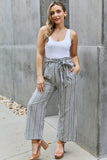 Heimish Find Your Path Paperbag Waist Striped Culotte Pants