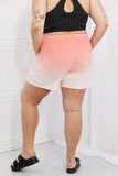 In The Zone Dip Dye High Waisted Shorts in Coral