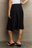 Wide Waistband Knee Length Skirt - 3 options