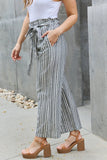 Heimish Find Your Path Paperbag Waist Striped Culotte Pants