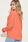 Ribbed Round Neck Long Sleeve Top - Multiple Color Options