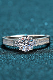 Lucky Charm Moissanite Rhodium-Plated Ring