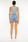 Kancan Distressed Raw Hem Denim Shorts