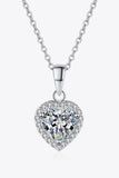 1 Carat Moissanite Heart Pendant Chain Necklace