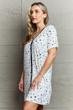 Quilted Quivers Button Down Sleepwear Dress