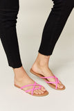 Crisscross Faux Leather Open Toe Sandals