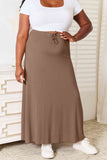 Soft Rayon Drawstring Waist Maxi Skirt - Multiple color options