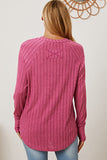 Ribbed Thumbhole Sleeve Top- Multiple Colors Available