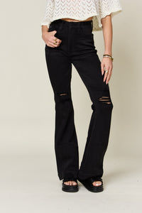 Judy Blue High Waist Distressed Tummy Control Flare Jeans