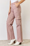 RISEN High Rise Cargo Wide Leg Jeans