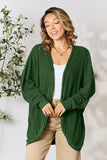 Ribbed Open Front Long Sleeve Cardigan - 2 color options