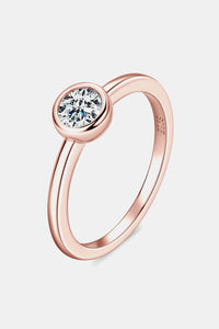 Moissanite 925 18K Rose Gold Solitaire Ring