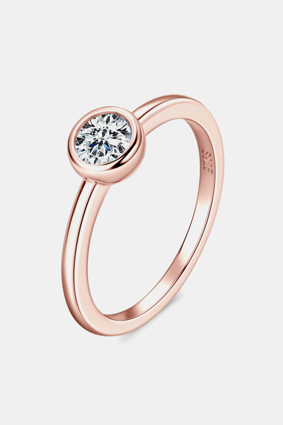 Moissanite 925 18K Rose Gold Solitaire Ring