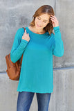 Round Neck Dropped Shoulder Top - multiple colors