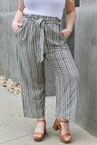 Heimish Find Your Path Paperbag Waist Striped Culotte Pants