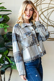 Plaid Button Up Long Sleeve Shacket