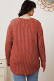 Ribbed Thumbhole Sleeve Top- Multiple Colors Available