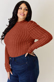 Ribbed Mock Neck Puff Sleeve Top - Multiple Colors Available