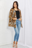 Wild Muse Animal Print Kimono in Camel