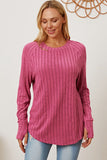 Ribbed Thumbhole Sleeve Top- Multiple Colors Available