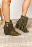 Tassel Wedge Heel Ankle Booties