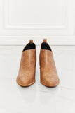 MMShoes Trust Yourself Embroidered Crossover Cowboy Bootie in Caramel