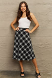 Wide Waistband Knee Length Skirt - 3 options